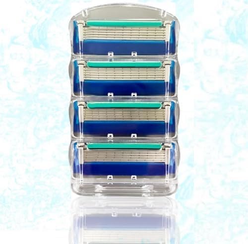 【日本企業】ARCMAX ジレット 替刃 ジレット替刃 電動 5枚刃 プログライド フュージョン 互換(ブルー, 4個)