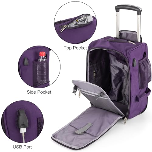 17x10x9 Inches United Airlines Rolling Personal Item Under Seat Duffle bags Suitable For Major Airlines Including Spirit, and Frontier Airline4