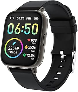 Smartwatch, Fitnessuhr 1.69” Voll Touch Smart Watch Fitness Tracker Schrittzähler Pulsuhr, IP68 Wasserdicht Armbanduhr Sportuhr Stoppuhr Schlafmonitor, Musik Controller für Damen Herren Android iOS