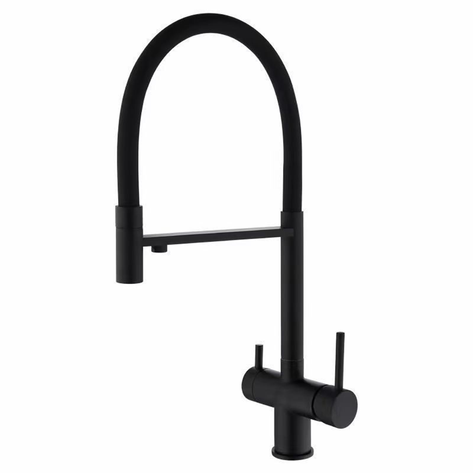 FCXWEVR 3-Way Kitchen Faucet with Pull-Down Sprayer Black Dual Control Water Tap Drinking Water System Osmosis Filtration Stylish and Functional for Modern Kitchens