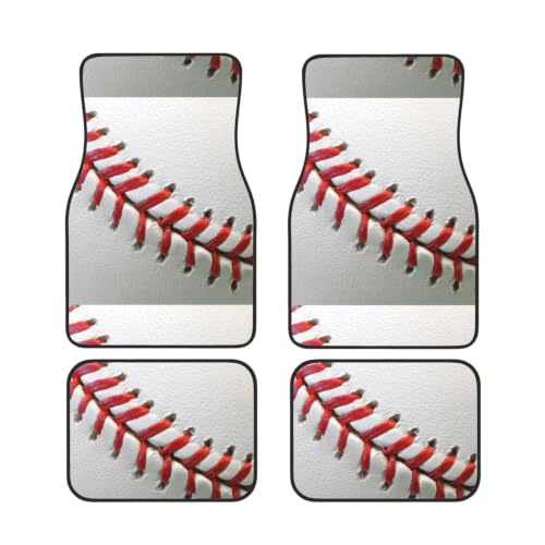 Alfombrillas de coche de béisbol juego de 4 piezas de neopreno antideslizante