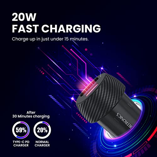 Portronics-20W-Car-Power-7-Car-Charger-with-Dual-Output-Type-C-PD-USB-Fast-Charging-Adapter-Compatible-for-Most-Cars-Cellular-Phones-Black