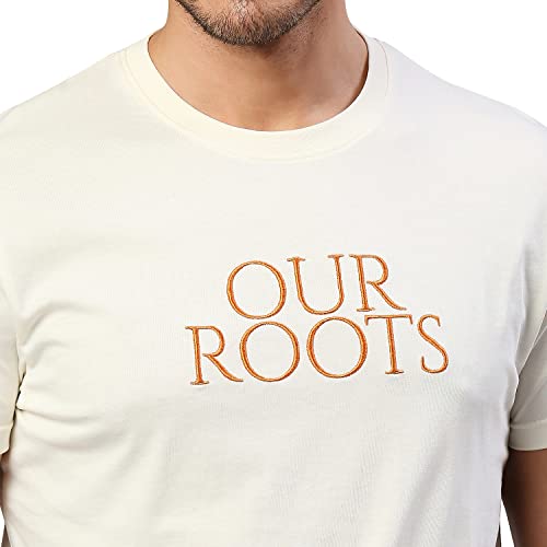Image of Dennis Lingo Men's Pure Cotton Embroidered Half Sleeves Casual T-Shirt