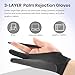 Digital Drawing Glove: 3-Layer Palm Rejection, Two-Finger Artist Glove for Drawing Tablet, iPad, Paper Sketching, Fits Left and Right Hand, Includes Cleaning Cloth(2 Pack,Black,Large)