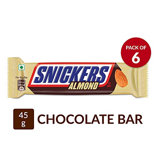 Image of Snickers Almond Chocolate Bar - 45 Gm (Pack of 6)