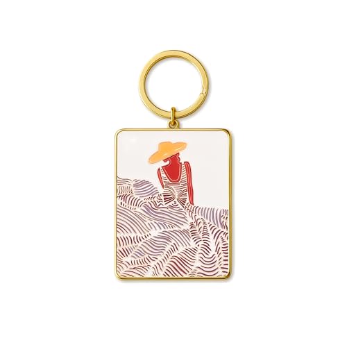 Kit Poket - Llavero Silueta Chica Sombrero - Ilustración Española - Metal Dorado