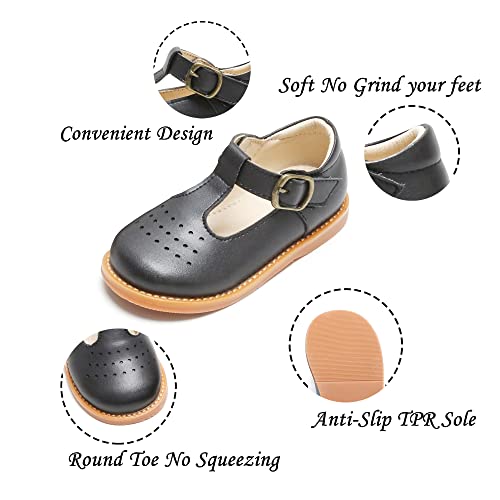 Image of Kiderence Toddler Girl Mary Jane School Uniform Dress Shoes Oxford Flats