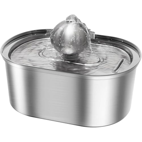 「Jiasemine」猫 水飲み器ステンレス製 3.2L大容量 自動給水器 23dB静音 蛇口式設計 4重濾過 静音 循環式 給水器 ペット用 2種類の給水モード 活性炭フィルター付き (C)