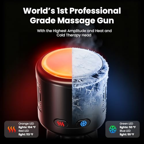Image of BOB AND BRAD D6 Pro Max+ Massage Gun with Heat and Cold, Powerful Deep Tissue Percussion Massager with 16mm Amplitude, Professional Muscle Massager Gun for Athletes, Quiet Electric Handheld Massager