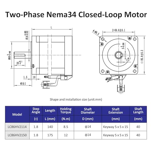 Driver électronique pas à pas biphasé Nema34 boucle fermée AC 220V 8.5N.m
