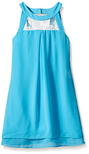 Amy Byer Girls' Big Simple A-Line Dress with Lace