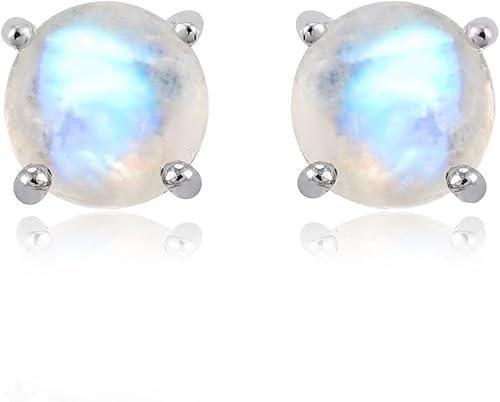 Birthstone Stud Earrings for Women 925 Sterling Silver Gemstone Jewelry Anniversary Birthday Christmas Gifts for Women