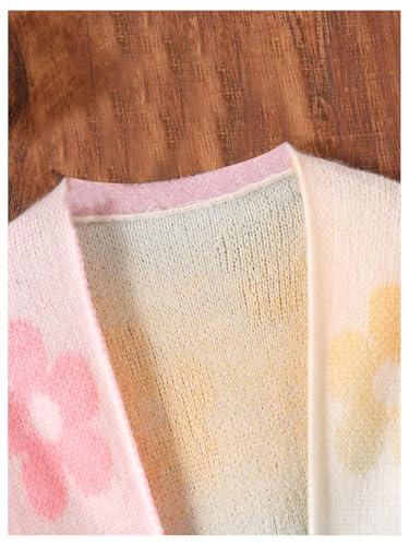 GORGLITTER Girl's Colorful Floral Print Long Sleeve Cardigan Open Front Sweaters Outerwear3