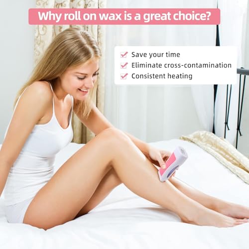 Image of Wax Heater Machine Roll on Hair Removal Wax Heater Refill Cartridge Wax Strips With Wipes Waxing kit for Women Combo Wax Roller For Women