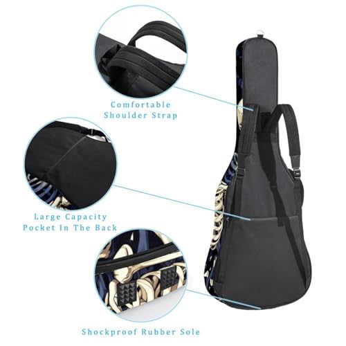 Housse de guitare acoustique antichoc à motif squelette - 3