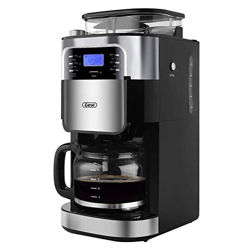 10 Cup Drip Coffee Maker, Grind and Brew Automatic Coffee Machine with Built-In