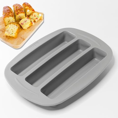 Akenz - Moule Mini Cake 5 en Silicone Rectangulaire pour Apéritif Pâtisserie Gateau - Compatible avec Cake Factory Version Améliorée + EBOOK OFFERT