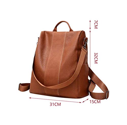 Mochila Bolsa Em Couro Feminina Impermeavel Moda Fashion (Preto)