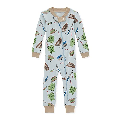 Image of Burt's Bees Baby baby-girls Footless Sleepers, 100% Organic Cotton, Soft One-piece Pjs, Diagonal Zip Up Jumpsuit, Snug Fit Pajamas With Snap Tab