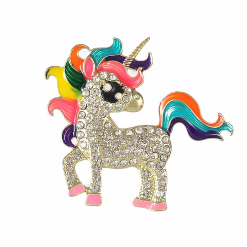 Image of Rhinestone Horse Brooches for Women Cute Cartoon Animal Unicorn Pin Jacket Coat Backpack Accessories Fashion Jewelry Gifts