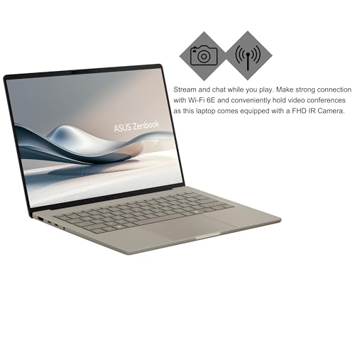 Image of ASUS Zenbook A14 Laptop 14 inch WUXGA OLED (100% DCI-P3, 600nits HDR) Qualcomm 8-core Snapdragon X Plus (Up to 45 Tops) 16GB RAM 512GB SSD for Creator Business Professional Win11 ICP Hub