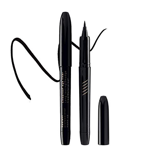 Radiant Professional Lineproof Eye Line - Pen Eyeliner With Flexible Tip Pen For A Long Lasting And Precise Outline - Smudge-Proof, Waterproof Liquid Black Eyeliner For Intense Black Color- 0.034Oz #TOP2