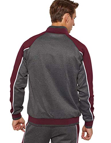 Tebreux Men's Tracksuits 2 Piece Outfit Jogging Suits Set Casual Long Sleeve Sports Sweatsuits Gray 2Xl #TOP1