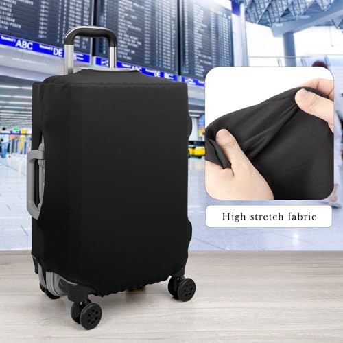 Travel Luggage Cover Protector, Washable Elastic Suitcase Cover, Luggage Protective Cover for 26-28 Inch Luggage (L, Black)4