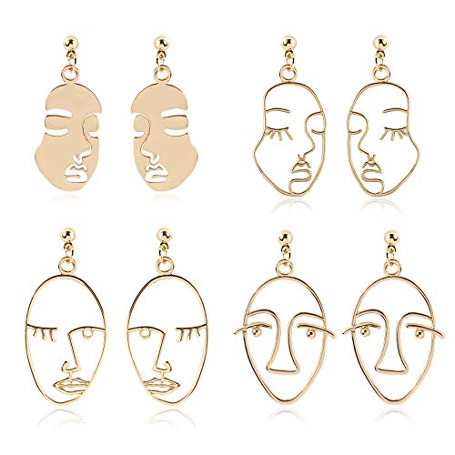 DecentGadget Picasso - Pendientes largos para mujer, diseño de gota