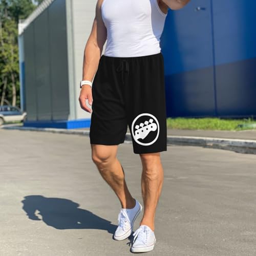 Bass Guitar Player Pajama Shorts for Men, Men's Pajama Bottoms, Sleepwear for Summer4