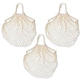 TenaLucy 3 Piezas Bolsa de Malla Reutilizable Algodón, Bolsa Tela Grande Bolsas...