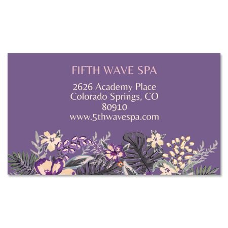 Lavender Floral Business Cards - 250 Double-Sided Cards, 2x3.5 Inches, 80# Matte Cover Stock