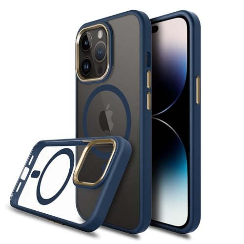 Image of iFAST Luxary Back Cover Case Compatible with iPhone 14 Pro Max | Magnetic Case Compatible with Magsafe Imported Soft Shokproof TPU and Hard Polycarbonate (PC) (Blue)
