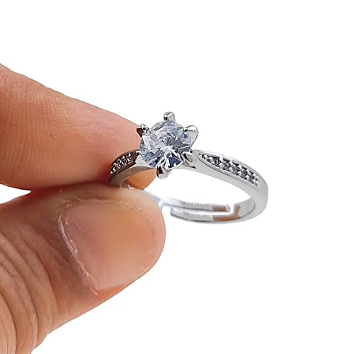 Image of Saizen 925 Sterling Silver Cubic Zirconia Finger Ring For Women And Girls