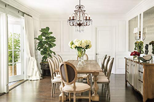 Saint Mossi 5-Lights Crystal Chandelier in Farmhouse Chandelier Style,K9 Crystal Pendant Light Rustic Chandelier for Bedroom,Dining Room,Living Room,H24" x D23",Chain Adjustable - Thumbnail 7