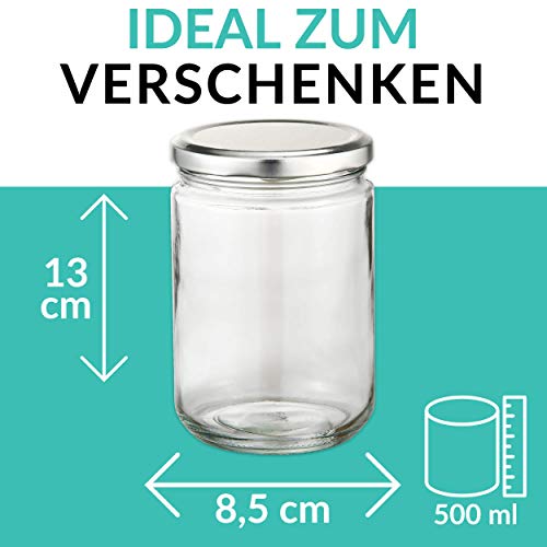 Praknu 12 Preserving Jars 500ml met deksels, labels - luchtdichte Twistoff Jars voor het inmaken - Image 6