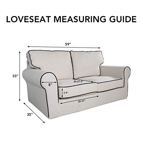 Purefit 3 Pieces Super Stretch Chair Couch Cover For 2 Cushion Slipcover – Spandex Non Slip Soft Sofa Cover For Kids, Pets, Washable Furniture Protector (Loveseat,Dark Gray) #TOP5