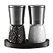 Vevouk Juego de molinillo de sal y pimienta, núcleo de cerámica ajustable de acero inoxidable, molinillo de sal de pimienta y pimienta con soporte de goma para moler de cocina, regalos