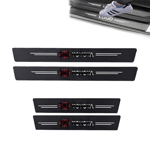 Image of Car Door Sill Carbon Fiber Wrap PPF Film Anti Scratch Guard Protector Compatible for Hyryder, Innova, Fortuner, Rumion, Glanza, Camry, Etios, Corolla, Urban Cruiser, Taisor, Belta, Altis, Yaris
