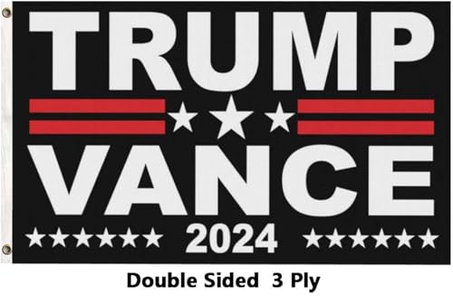 Trump Vance 2024 Flag 3x5 Donald Trump J.D. Vance 2024 America President Flags Made in USA Outdoor Double Sided 3 Ply Heavy Duty Banner with 2 Brass Grommets UV protection Fade Resistant for Indoor Outdoor Decor Gift