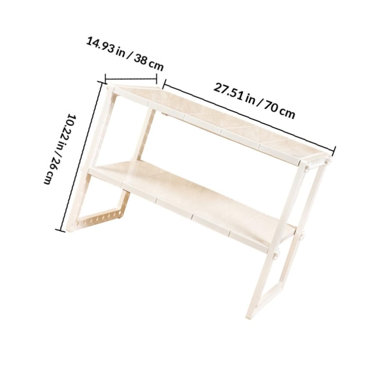 Organizador de Estantes de Acero Inoxidable y Plástico para Cocina, 2 Niveles 10 Estantes Extraíbles, Ahorro de Espacio y Fácil Instalación para Sala y Hogar
