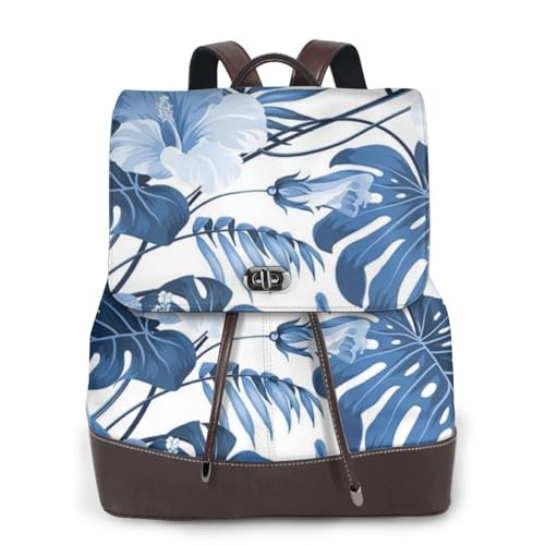 Sac à dos en cuir PU noir et nylon pour femme au design floral raffiné