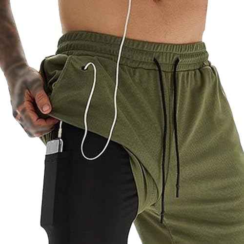 Shorts deportivos 2 en 1 para hombre talla X-Large miniatura 2