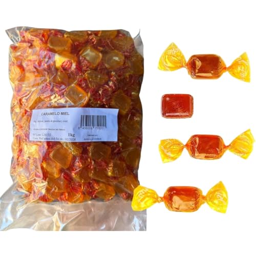 iChuches - Caramelos de Miel Artesanos 1kg – Sabor Tradicional, Efecto Balsámico Natural, Caramelo Duro Clásico Envuelto Individualmente, Ideal para Garganta y Consumo Diario