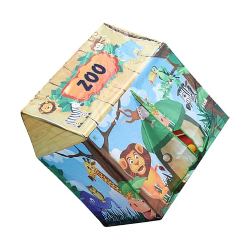 Tente de jeu facile à monter design forêt marron pour enfants