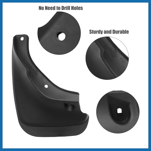 Image of Front and Rear Mud Flaps Splash Guards Fit for Toyota Corolla Sedan 1993-1997 - Pack of 4 Black Item Replacement