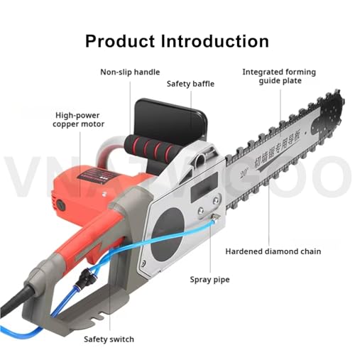 Taglierina elettrica industriale per pareti di cemento, sega per demolizione raffreddata ad acqua resistente da 3800 W con pompa per il taglio professionale della costruzione