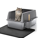 Zarler Extra Large Stainless Steel Litter Box with Lid, XL Metal Cat Litter Box for Big Cats, High Sided Litter Box Non-Sticky, Easy to Clean, Anti-Urine Leakage, Includes Litter Mat and Scoop