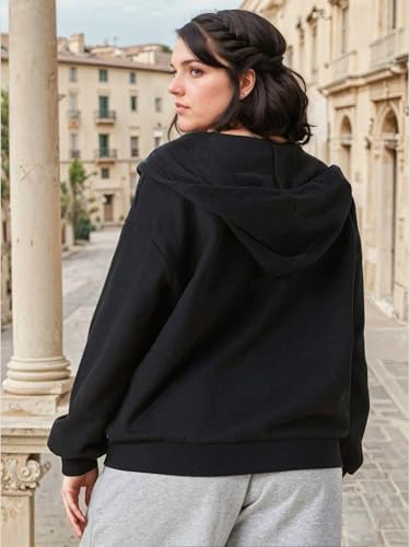 Image of KOTTY Women Plus Size Hooded Sweatshirt for Winter|Full Sleeve Casual Hoodie for Comfortable Silhouette and Soft Inner Lining