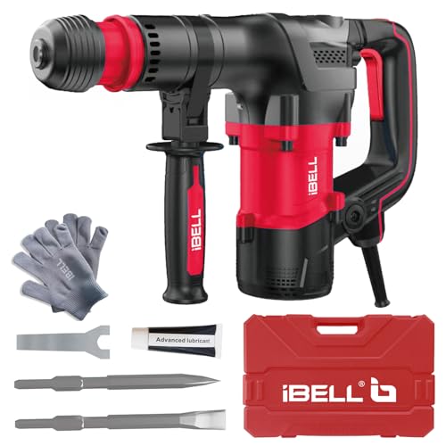Image of IBELL IBL DH20-35 1350W Heavy Duty Demolition Hammer | 20J | 17mm HEX Chuck | 4500 BPM | 5.3 kg Lightweight with Anti-Vibration System | For Concrete, Masonry & Construction Work- 6 Months Warranty